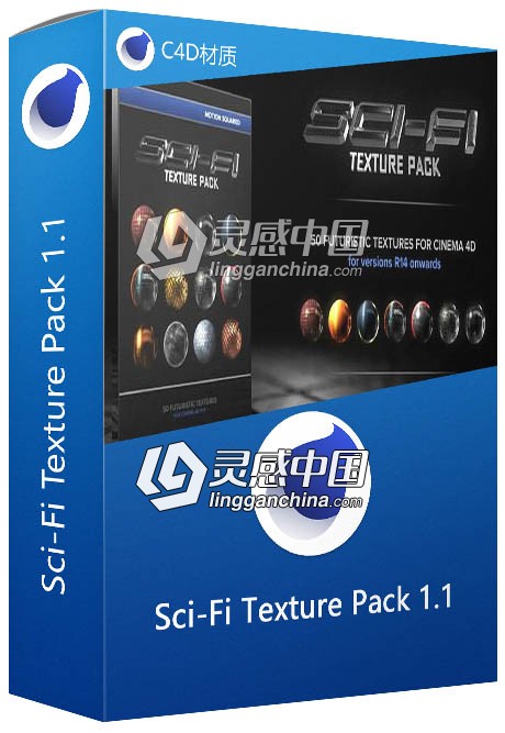 C4D材质包 Motion Squared Sci-Fi Texture Pack 1.1 for Cinema 4D C4D材质  灵感中国网 www.lingganchina.com