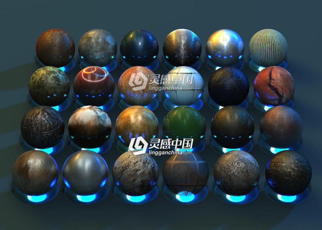 1G的C4D材质球 Cinema4d Material Pack for C4D C4D材质  灵感中国网 www.lingganchina.com