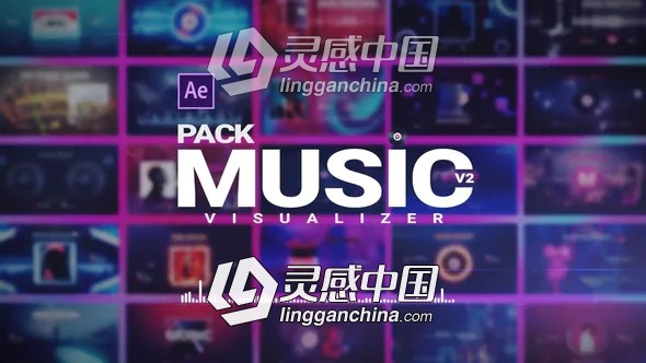 音频可视化图文包装视觉效果动画AE模板  灵感中国网 www.lingganchina.com