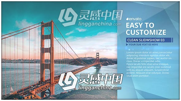 简洁时尚边栏图文介绍动画AE模板  灵感中国网 www.lingganchina.com