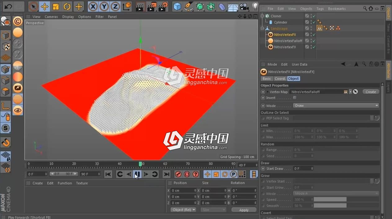 顶点映射权重材质C4D插件 Nitro4D NitroVertex v1.04 Win/Mac破解版  灵感中国网 www.lingganchina.com