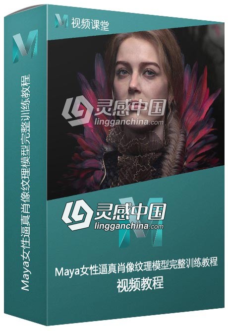 Maya女性逼真肖像纹理模型完整训练视频教程  灵感中国网 www.lingganchina.com