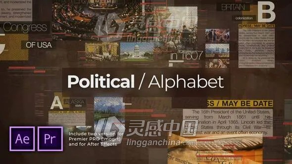 历史人物名人介绍报纸演示婚礼浪漫开场白动态幻灯片展示AE模板/PR模板  灵感中国网 www.lingganchina.com