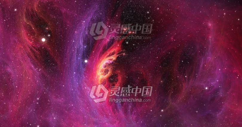 红色宇宙星云粒子动画抽象动态4K视频素材背景动态素材下载  灵感中国网 www.lingganchina.com