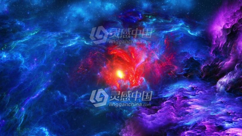 抽象背景旋转虫洞隧道太空星云动态视频素材下载  灵感中国网 www.lingganchina.com