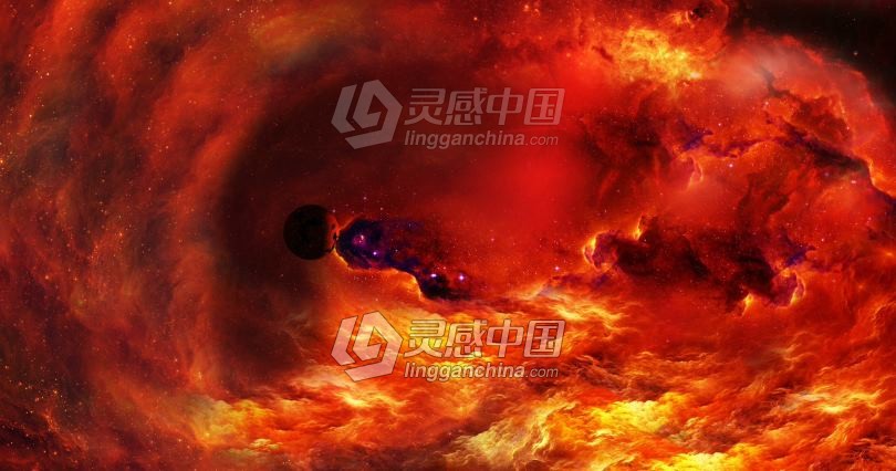 4k抽象红色空间星云穿越星系宇宙动态背景视频素材下载  灵感中国网 www.lingganchina.com