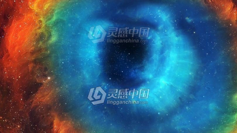 蓝色空间天眼隧道飞行星云粒子宇宙抽象动态背景视频素材下载  灵感中国网 www.lingganchina.com