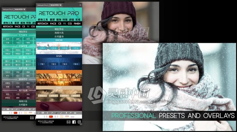 AI智能专业人像修饰扩展 Retouch Pro 中文汉化版 支持PS2021  灵感中国网 www.lingganchina.com