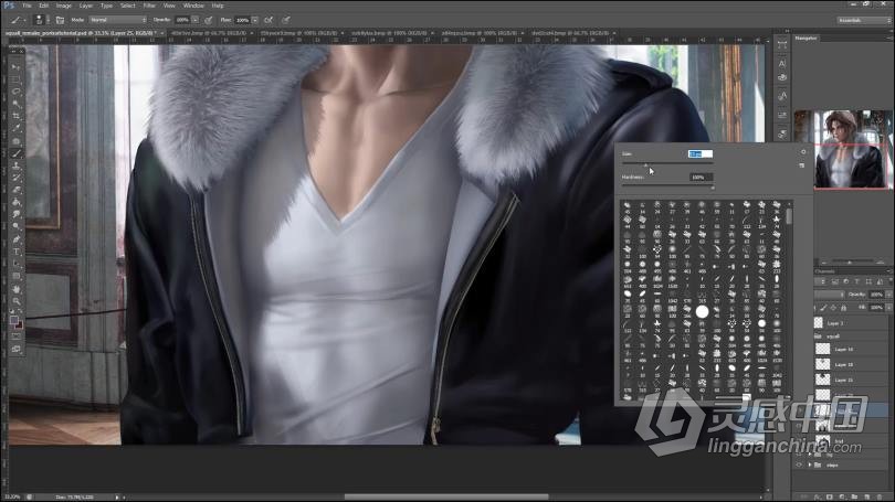 Sakimichan男性角色手绘实例视频教程 Squall Remake Voiceover  灵感中国网 www.lingganchina.com