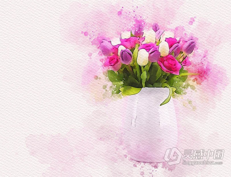 真正水彩画艺术PS动作 Vivid Paint - Watercolor Photoshop Action  灵感中国网 www.lingganchina.com