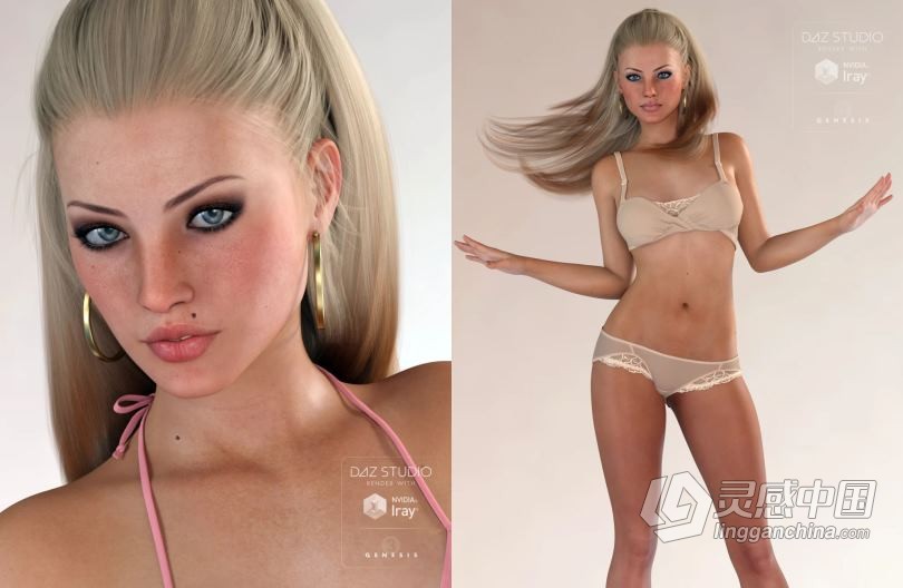 美丽性感苗条的女性角色3D模型合辑 Vilde for Genesis 3 Female  灵感中国网 www.lingganchina.com