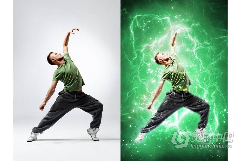 能量光效围绕Photoshop动作 Energy Photoshop Action 附视频教程  灵感中国网 www.lingganchina.com