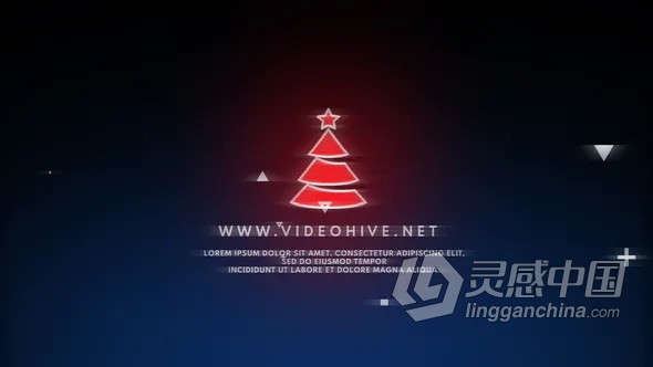 故障效果三角形圣诞树形象圣诞节元素标志LOGO动画AE模板AE工程文件 Christmas Glitch Logo  灵感中国网 www.lingganchina.com
