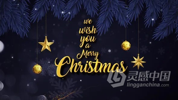 2021年圣诞节祝福揭幕战New Year活动庆祝倒计时视频片头AE模板AE工程文件 Christmas and New Year Opener 2021  灵感中国网 www.lingganchina.com