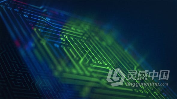 快速技术芯片标志动画适合数据游戏科学信息科技公司LOGO片头 AE模板 AE工程文件 Fast Tech Chip Logo Opener Intro  灵感中国网 www.lingganchina.com