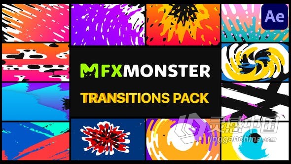 色彩缤纷卡通动态液体动画过渡效果元素 AE模板 AE工程文件 Handy Colorful Transitions | After Effects  灵感中国网 www.lingganchina.com