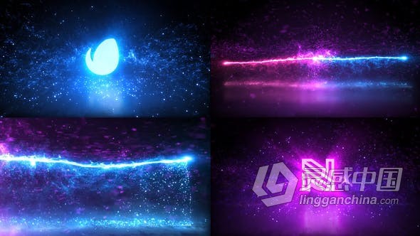 能量光线条纹传送爆炸发光粒子飞溅四射LOGO视频片头 AE模板 AE工程文件 Magic Particles Logo  灵感中国网 www.lingganchina.com