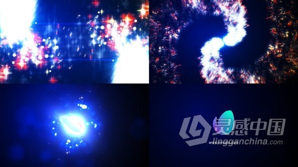 梦幻抽象发光粒子快速旋流揭示LOGO动画 AE模板 AE工程文件 Particle Swirl Logo  灵感中国网 www.lingganchina.com