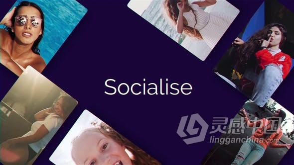 社交媒体交际动态简介时尚魅力模特照片动画展示介绍宣传视频制作 AE模板 AE工程文件 videohive Socialise  灵感中国网 www.lingganchina.com