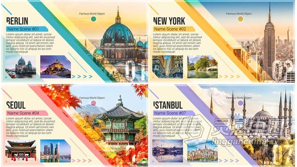 旅游公司活动景点特色照片介绍动画旅游指南推广宣传介绍视频 AE模板 AE工程文件 Travel Guide Promo  灵感中国网 www.lingganchina.com
