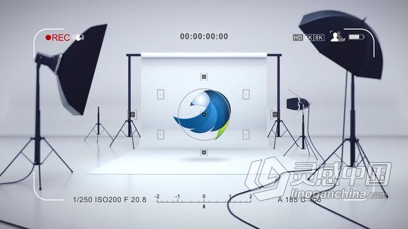 照相馆影棚工作室场景仿摄相机对焦动画LOGO视频片头 AE模板 AE工程文件 Studio Photo  灵感中国网 www.lingganchina.com