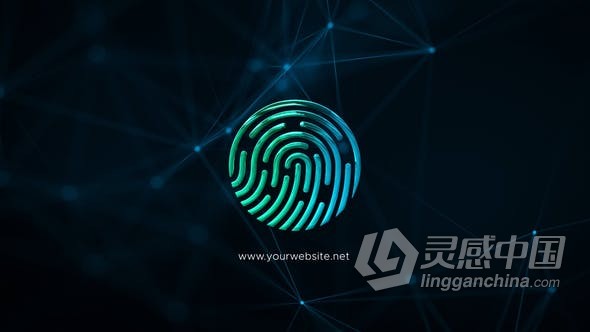 高科技流体粒子光线特效视频片头指纹安全系统 AE模板 AE工程文件 Digital Matrix Logo  灵感中国网 www.lingganchina.com