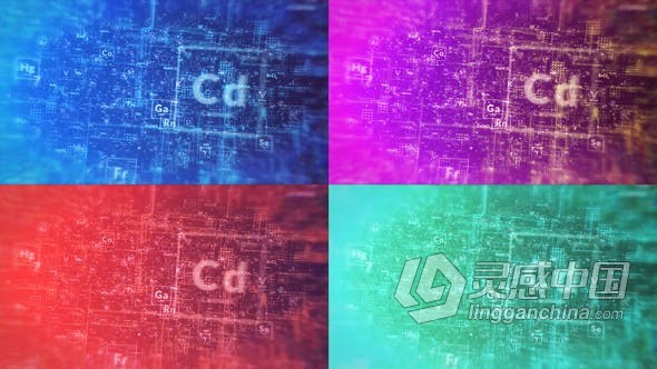 高科技数字化信息化学物理元素特效制作LOGO动画视频片头 AE模板 AE工程文件 Chemical Digital Logo Reveal  灵感中国网 www.lingganchina.com