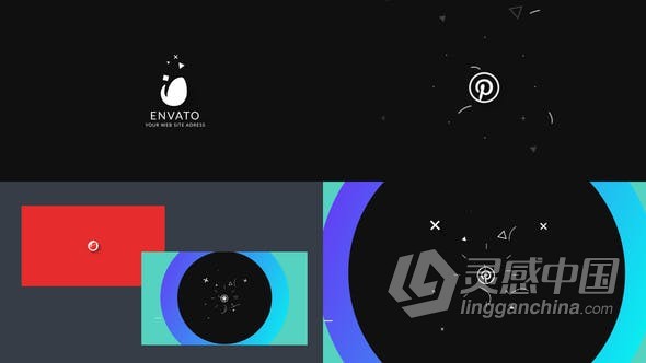 扁平抽象图形动画LOGO标志视频片头 AE模板 AE工程文件 Quick Flat Logo Opener  灵感中国网 www.lingganchina.com