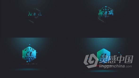 网格马赛克方块动画演绎标志视频片头 AE模板 AE工程文件 Mystical Logo Reveal  灵感中国网 www.lingganchina.com