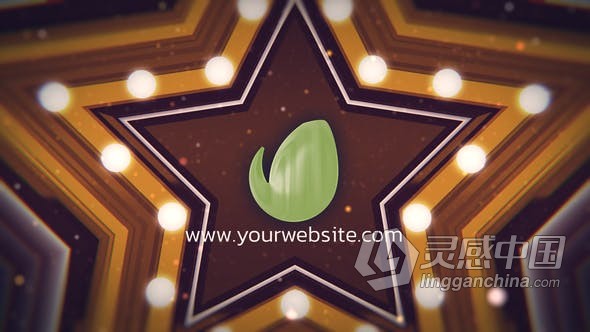 闪亮五角星明星大舞台LOGO开场视频片头 AE模板 AE工程文件 Star Show Logo Reveal  灵感中国网 www.lingganchina.com