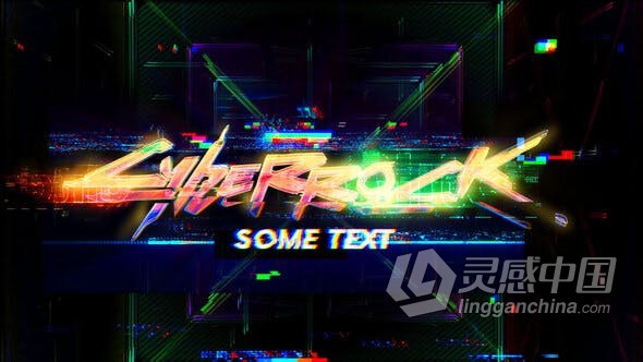 分割电视噪点数字失真故障标志视频片头 AE模板 AE工程文件 Glitch Logo  灵感中国网 www.lingganchina.com