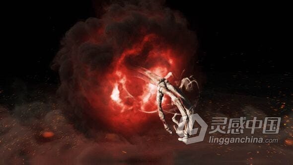 风暴龙卷风火焰烟雾特效恶魔手骨魔术师视频片头 AE模板 AE工程文件 Demonic Magic Logo  灵感中国网 www.lingganchina.com