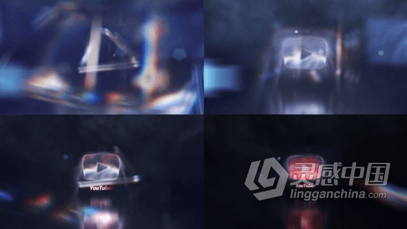 大气典雅眩光镜头光效水晶LOGO烟雾效果视频片头 AE模板 AE工程文件 Cinematic Studio Crystal Logo Intro Reveal  灵感中国网 www.lingganchina.com