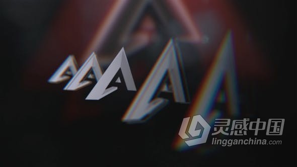 3D透视RGB分割数字失真LOGO故障标志视频片头动画 AE模板 AE工程文件 Perspective Logo Intro  灵感中国网 www.lingganchina.com