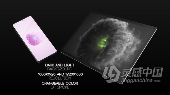 烟雾特效动画演绎反射标志效果视频片头 AE模板 AE工程文件 Smoke Logo Reveal  灵感中国网 www.lingganchina.com