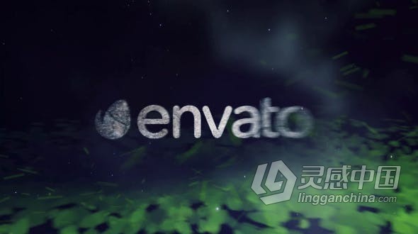 粒子标志旋转飞溅动画制作视频片头 AE模板 AE工程文件 logo reveal  灵感中国网 www.lingganchina.com