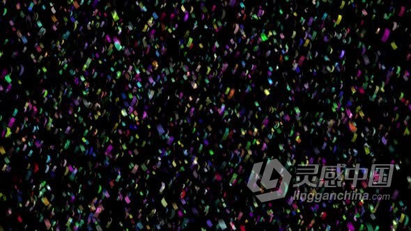 五彩纸屑缓慢落下欢乐节日活动庆典新年晚会装饰背景视频素材 Confetti  灵感中国网 www.lingganchina.com