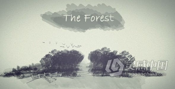 唯美和谐梦幻的笔刷手绘动画风格展示森林慢镜头场景回忆相册 AE模板 AE工程文件 The Forest  灵感中国网 www.lingganchina.com