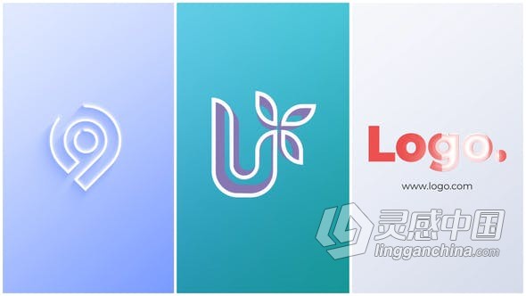 简单线条描边挤压阴影效果公司品牌标志LOGO动画 AE模板 AE工程文件 Simple Minimal Logo Reveal  灵感中国网 www.lingganchina.com