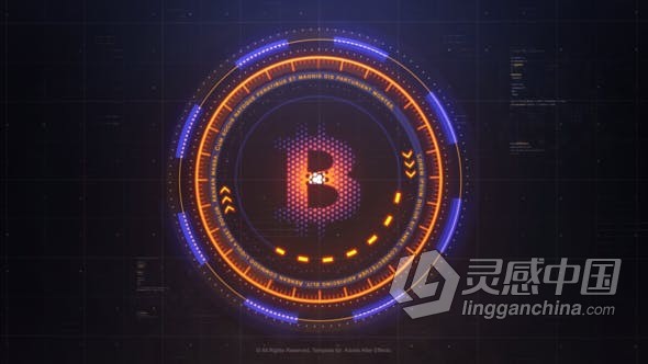 高科技HUD密码访问数字网络特效动画Logo片头 AE模板 AE工程文件 HUD Access Logo  灵感中国网 www.lingganchina.com