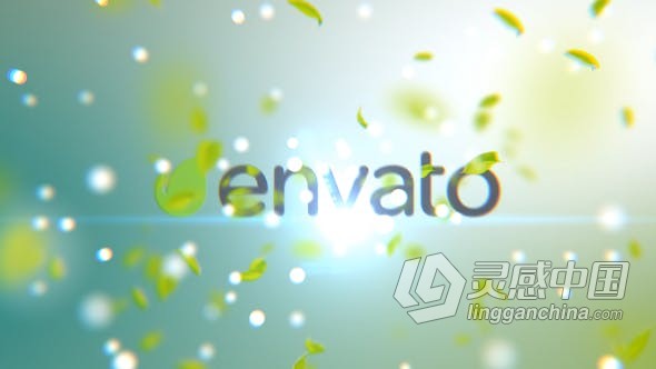 生态环境主题活动宣传视频片头自然叶子飘落阳光LOGO效果动画 AE模板 AE工程文件 Elegant Leaves Logo  灵感中国网 www.lingganchina.com