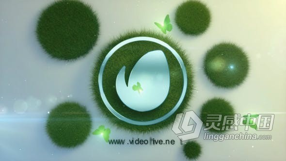 草坪草地展示LOGO动画蝴蝶飞舞自然环保主题宣传介绍片头 AE模板 AE工程文件 Logo in the Grass  灵感中国网 www.lingganchina.com