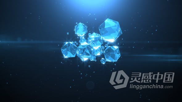 玻璃水晶钻石元素动画演绎标志LOGO效果片头视频制作 AE模板 AE工程文件 Glass Logo  灵感中国网 www.lingganchina.com