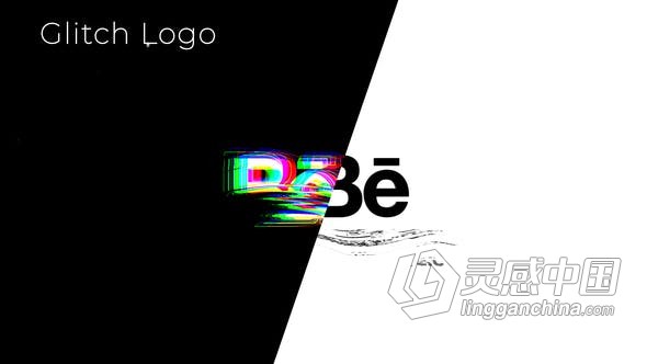 4k故障动画社交媒体抖音小视频片头制作 AE模板 AE工程文件 Minimal Wave Glitch Logo  灵感中国网 www.lingganchina.com