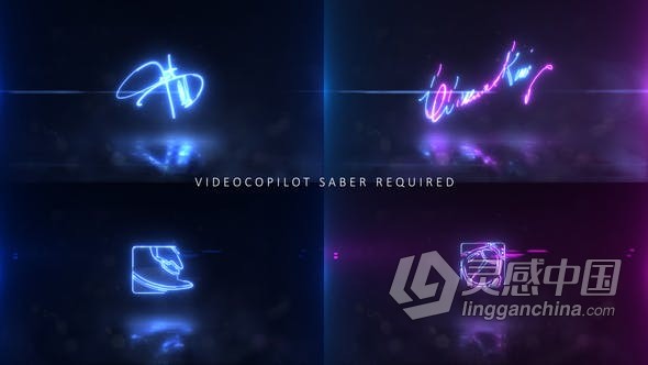 霓虹灯效果标志视频片头Neon Logo动画制作 AE模板 AE工程文件 Neon Signature Logo  灵感中国网 www.lingganchina.com