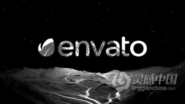 黑暗神秘丘陵山岩石地形风景LOGO标志动画视频片头 AE模板 AE工程文件 Dark Landscape - B&amp;W Fantasy Logo Reve  灵感中国网 www.lingganchina.com