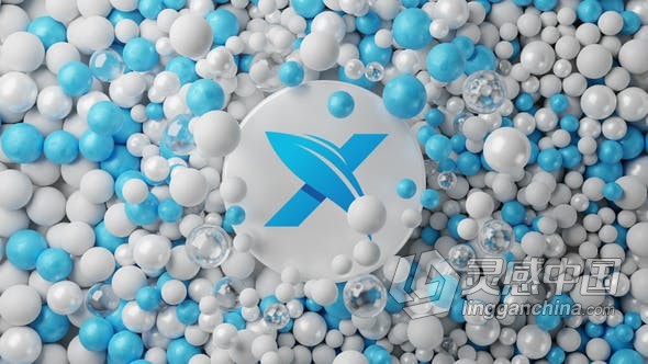 漂亮3D玻璃球动画演绎展示LOGO标志效果视频片头 AE模板 AE工程文件 Balls Logo Reveal 3D  灵感中国网 www.lingganchina.com
