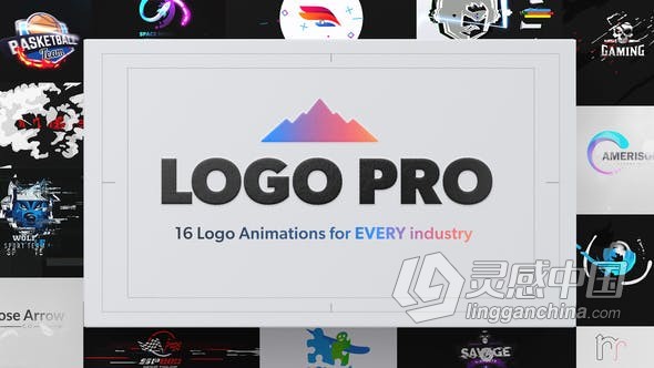 16种标志LOGO动画片头效果 AE模板 AE工程文件 Logo Pro | Logo Animation Pack  灵感中国网 www.lingganchina.com