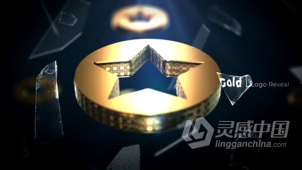 破裂破碎玻璃掉落动画3D标志LOGO视频片头E3D插件制作 AE模板 AE工程文件 Fractured Logo Reveal  灵感中国网 www.lingganchina.com