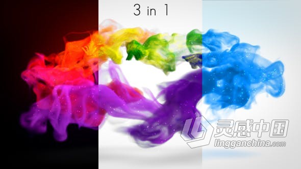 彩色烟雾粒子旋转融合演绎时尚优雅标志LOGO动画 AE模板 AE工程文件 Colorful Smoke Logo Reveal II  灵感中国网 www.lingganchina.com